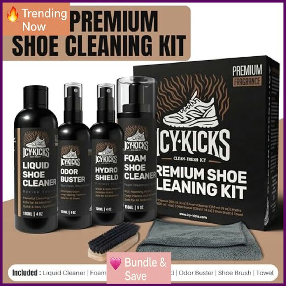 6-in-1 Sneaker Cleaning Kit with Foam Cleaner, Water Repellent, Odor Eliminator - Picture 3 of 8